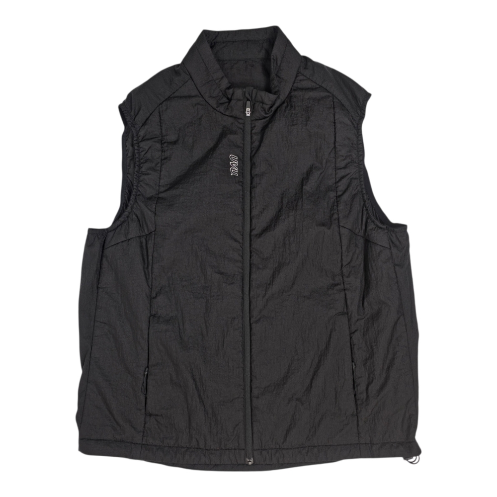 UVU Running Club Wind Gilet Vest Black Lightweight Full Zip Size L